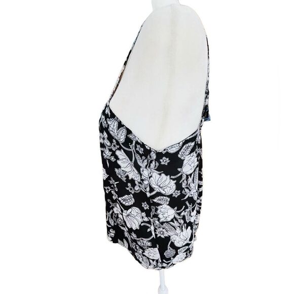 FAVLUX black & white floral camisole, split tie back size L - Picture 4 of 7